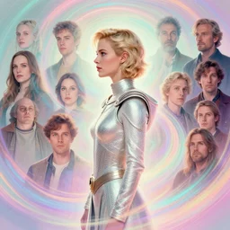 medium side profile portrait of imogen poots as retro sci - fi templar, gloomhaven, luminescent, colorful swirly magic ripples, pastel colors, by thomas blackshear, craig mullins, greg manchess, raymond swanland, anders zorn, by bayard wu, huang guangjian, greg rutkowski, jesper ejsing