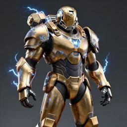 a soldier wearing a full set of zeus advanced power armor, electricity, lightning, 3 d render, octane, ray tracing, ultra detailed, photorealistic, high resolution, 8 k