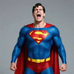 Superman yellling