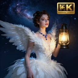 hyperrealistic portrait of a woman as amber heard under nebula night sky and noir lantern light wearing white swan dress long feathers and sapphire jewellery by jeremy mann and alphonse mucha, fantasy art, photo realistic, dynamic lighting, artstation, poster, volumetric lighting, very detailed faces, 4 k, award winning
