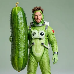 green astronaut cucumber suit face benedict cumberbatch, big cucumber!, picklerick