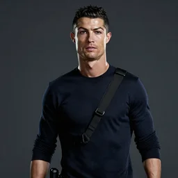 cristiano ronaldo ( james bond ) portrait, ( james bond ) in bodyguard stance, no time to die, highly detailed, intricate detail, photorealism