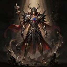 highly detailed character design of an antagonist from a light novel, the design is absolutely epic