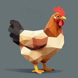 low poly chicken, artwork by craig mullins