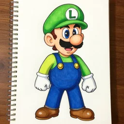 luigi drawn in the style of dragon ball z