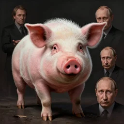 anthropomorphic pig is vladimir putin pig hybrid, transformation, macabre, horror, by donato giancola and greg rutkowski and wayne barlow and zdzisław beksinski, realistic face, visible face, digital art