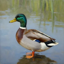 a duck on the prowl oil painting david michael hinnebusch