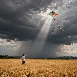 flying a kite in a rice pudding storm