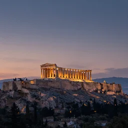 artwork of twilight acropolis, by gustave baumann, in the alien style, trending on artstation