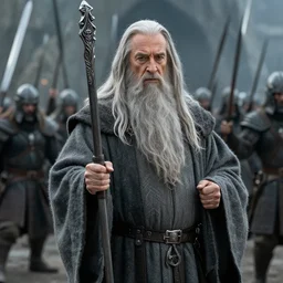 jerry seinfeld as gandalf, cinematic, depth of field, helms deep battle