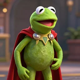 Kermit the Frog is Thor, hyperdetailed, artstation, cgsociety, 8k