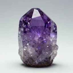 studio photo of a purple crystal, light caustics, hasselblad DSLR, film grain, gigapixel, 1600 ISO, f/1.8
