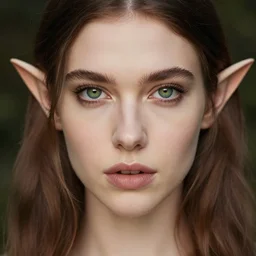 centered detailed portrait of beautiful intimate Clara Morgane, lovely green eyes, style elf