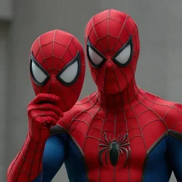 an film still of Spiderman holding his mask and show his face