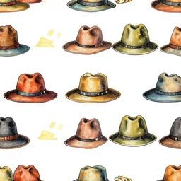 a seamless pattern of hats by robert crumb