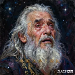 beautiful oil painting with high detail of a wise Space ent(Crying Slightly) made of stars and plasma, hybrid from dungeons and dragons and art direction by James Cameron ;by artgerm; wayne reynolds art station; cinematic quality character render; low angle; ultra high quality model; production quality cinema model
