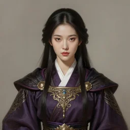 head-on symmetrical centered painted portrait, korean woman as a D&D wizard, medieval robes, fantasy, intricate, elegant, highly detailed, digital painting, smooth, sharp focus, illustration, artstation, in the style of Artgerm and Anna Podedworna and Alex Ross