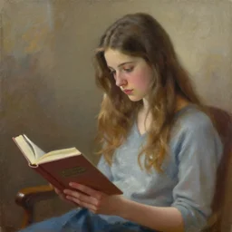 painting of girl reading a book by emilywinfieldmartinart