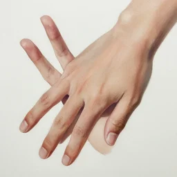 detailed painting of the human hand