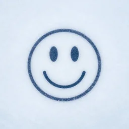 a smiley face in the middle of an ice rink