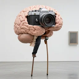 camera inside brain looking out walking on stilts, absurdist real - life still by zaha hadid