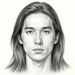 a drawing of a man's face with long hair, an ultrafine detailed painting by Maryam Hashemi, featured on pixiv, metaphysical painting, fractalism, woodcut, tarot card