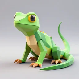 pixated lowpoly lizard, 3 d render