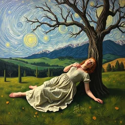 bigwoman falls over, ( ( ( ( ( ( ( ( painted by van gogh ) ) ) ) ) ) ) )