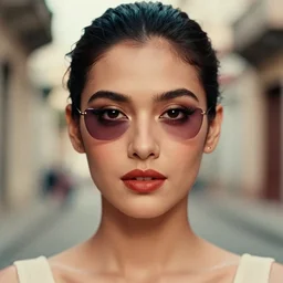 beautiful female portrait, ( ( head shot ) ), cine, vintage, neo classic, movie still, sony, puerto rico, symmetrial, face, makeup, sephora, shades, vapor, octane render, vouge, national geographic, maybelline, model, gorgeous, traditional, film grain, vsco, bokeh, 8 k