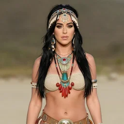 photo of katy perry as tribal warrior princess,