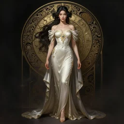 full body portrait of asian beautiful girl, d & d, fantasy, intricate, elegant, highly detailed, digital painting, artstation, concept art, smooth, sharp focus, illustration, cinematic dramatic atmosphere, volumetric lighting, smooth, highly detailed, art by artgerm and greg rutkowski and alphonse mucha