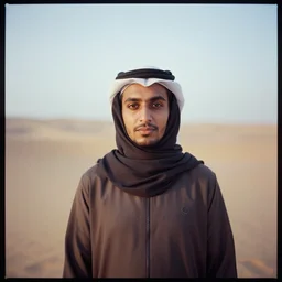 medium format photograph of rub al khali, ektachrome, hasselblad film shallow focus portrait, soft light photographed on expired color film,