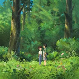 forest lanscape by makoto shinkai in pixar style