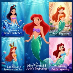 The Little Mermaid  The Little Mermaid II: Return to the Sea  The Little Mermaid III: Ariel's Beginning  The Little Mermaid (TV series)  The Little Mermaid: Ariel's Beginning (direct-to-video)  The Little Mermaid (1989 film)  The Little Mermaid II: Return to the Sea (2000 film)  The Little Mermaid: Ariel's Beginning (2008 film)
