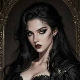 the portrait of neutral evil fallen female dark knight vagabond as absurdly beautiful, gorgeous, elegant, sophisticated, realistic sensual gravure idol, an ultrafine hyperdetailed illustration by kim jung gi, irakli nadar, detailed face, intricate linework, octopath traveler, final fantasy, unreal engine highly rendered, detailed and intricate environment