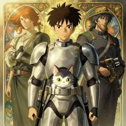 hayao miyazaki, the return of the cat, art by artgerm and greg rutkowski and alphonse mucha and garis edelweiss, 8 k, highly detailed, digital painting, artstation, radiant light, caustics, war hero, concept art, smooth, sharp focus, by gaston bussiere, bayard wu, giger, maxim verehin