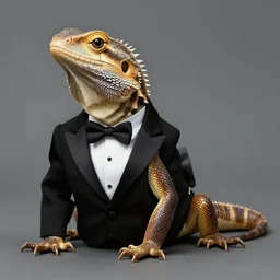 a lizard in a tuxedo
