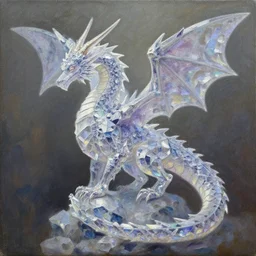 crystal dragon, oil on canvas