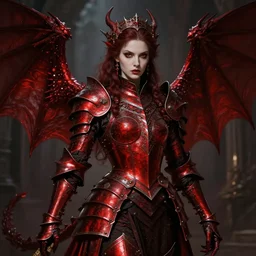 Concept art Aggressive Gothic princess in dark and red dragon armor. By Joseph Mallord William Turner, Luis Royo, artstation trending, Rembrandt, highly detailded