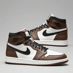a pair of nike air jordan 1 travis scott high og mocha