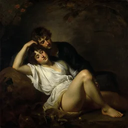 good night! in the style of william bouguereau, alexandre cabanel, jules joseph lefebvre oil on canvas, 1 8 6 0, 4 k resolution