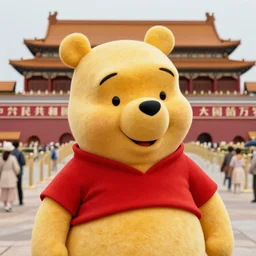 grainy photo of winnie the pooh in tiananmen square massacre, masterpiece, by Jeff Widener