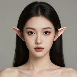 a beautifully portrait, beatiful girl, professionally retouched, soft lighting, realistic, pointed elf ears, jet black alien eyes, wide angle, sharp focus, 8 k high definition, insanely detailed, intricate, elegant, beautiful, horros, creepy, art by artgerm and wlop