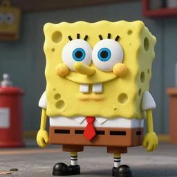 firefighter spongebob, insane details, hyper detailed, high detail, cinematic, 8k