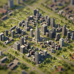 isometric rts like game, tiberium wars, generals, red alert 3, rtx, isometric, 3 d graphics, color professional bokeh tilt shift photo of soviet city, post apocalyptic russia, photorealism style, trending on artstation, octane render, corona render, high quality