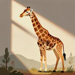 giraffe by howard finster, flat, folk art