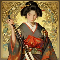 a personification of Japan, highly detailed, digital painting, artstation, concept art, sharp focus, illustration, art by greg rutkowski and alphonse mucha