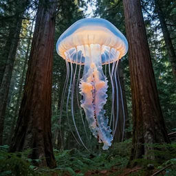 giant jellysfish among the giant sequoia trees at 2875 adanac.st vanvcouver,british columbia,canada