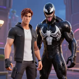 Jonesy from Fortnite as Eddie Brock from Venom (2018), 4k, insanely detailed
