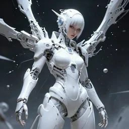 a white cast futuristic cyberpunk humanoid woman with prety face, a most beautifull form of chaos by a brutalist designed, cyberpunk, 8 k,